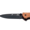 Нож складной Stinger, 120 мм, (чёрный), материал рукояти: дерево/сталь (коричневый)