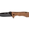Нож складной Stinger, 80 мм, (чёрный), материал рукояти: сталь/эбеновое дерево (коричневый)