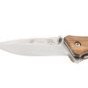 Нож складной Stinger, 110 мм, (серебристый), материал рукояти: дерево/сталь (светло-коричневый)