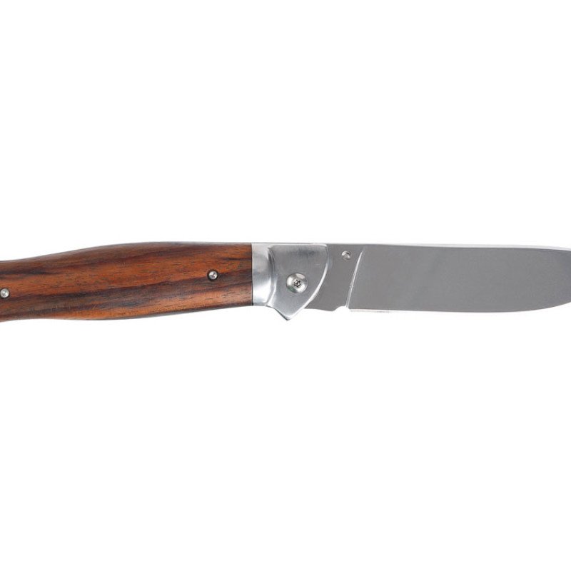 Нож складной Stinger, 106 мм, (серебристый), материал рукояти: сталь/дерево (серебристо-коричневый)