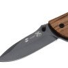 Нож складной Stinger, 80 мм, (чёрный), материал рукояти: сталь/эбеновое дерево (коричневый)