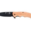 Нож складной Stinger, 120 мм, (чёрный), материал рукояти: дерево/сталь (коричневый)