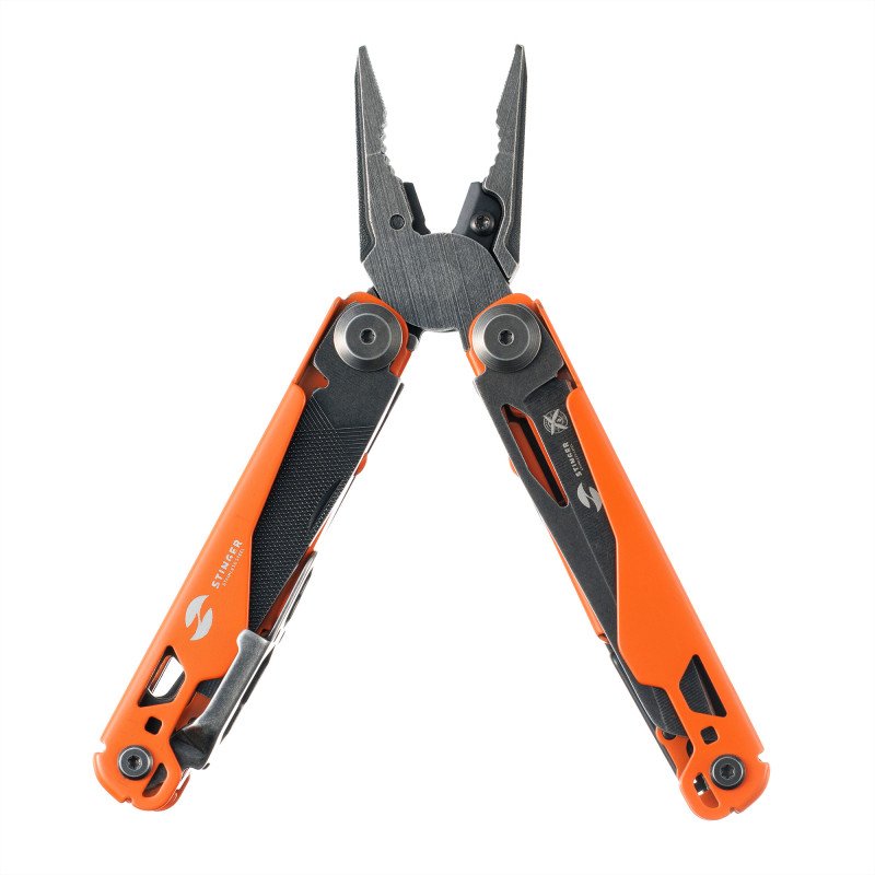 Мультитул Stinger, 107 х 19 мм, 19 функций, сталь, оранжевый корпус, стоунвош, в картонной коробке, в комплекте нейлоновый чехол Мультитул Stinger, 107 х 19 мм, 19 функций, сталь, оранжевый корпус, стоунвош, в картонной коробке, в комплекте нейлоновый чехол
