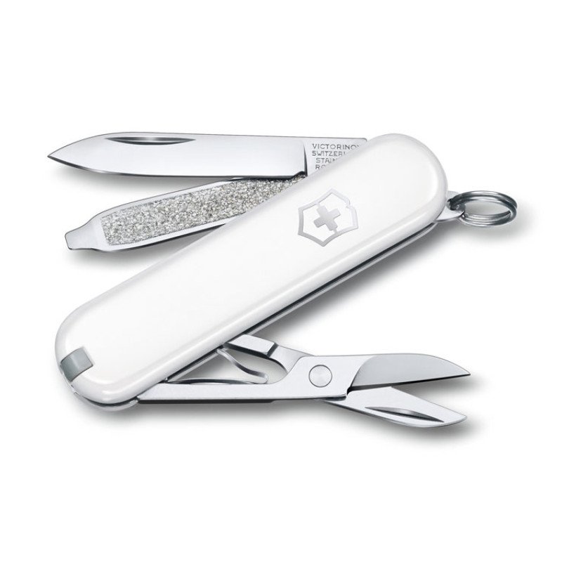 Нож-брелок VICTORINOX Classic SD Colors "Falling Snow", 58 мм, 7 функций, белый Нож-брелок VICTORINOX Classic SD Colors "Falling Snow", 58 мм, 7 функций, белый