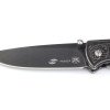 Нож складной Stinger, 71 мм, (чёрный), материал рукояти: сталь/дерево (коричневый)