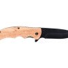 Нож складной Stinger, 120 мм, (чёрный), материал рукояти: дерево/сталь (коричневый)