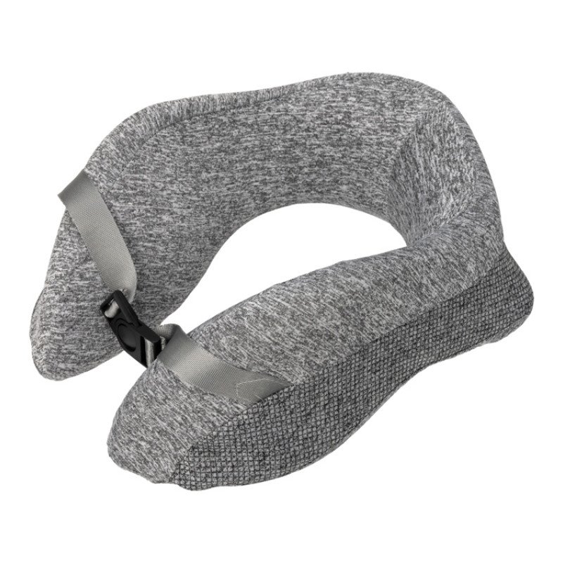 Подушка TORBER, дорожная, с эфектом памяти, серая, полиэстер, 20х27х10 см