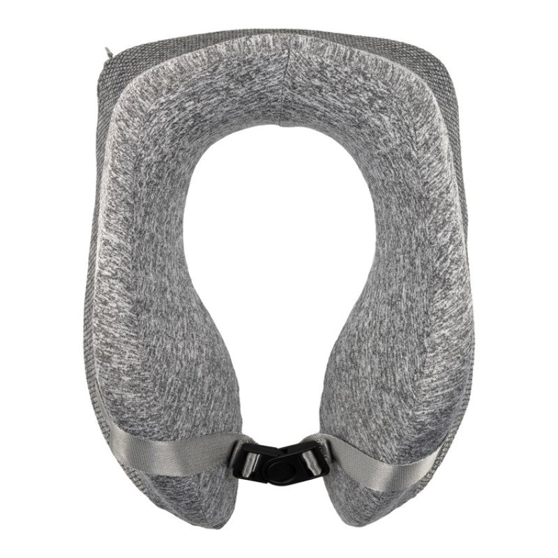 Подушка TORBER, дорожная, с эфектом памяти, серая, полиэстер, 20х27х10 см