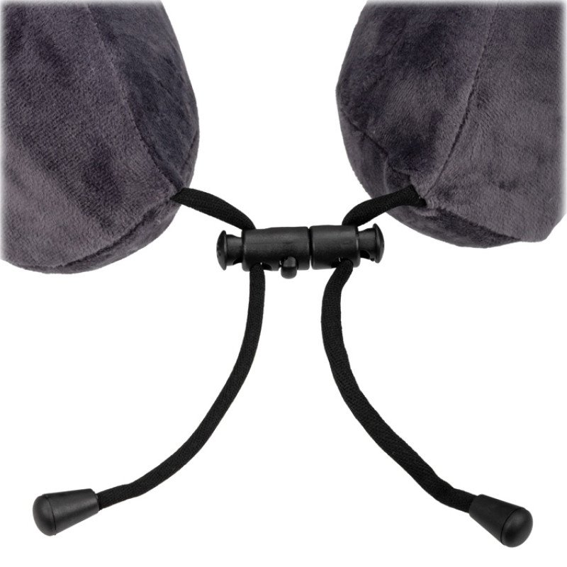 Подушка TORBER, дорожная, с эффектом памяти, тёмно-серая, полиэстер+спандекс