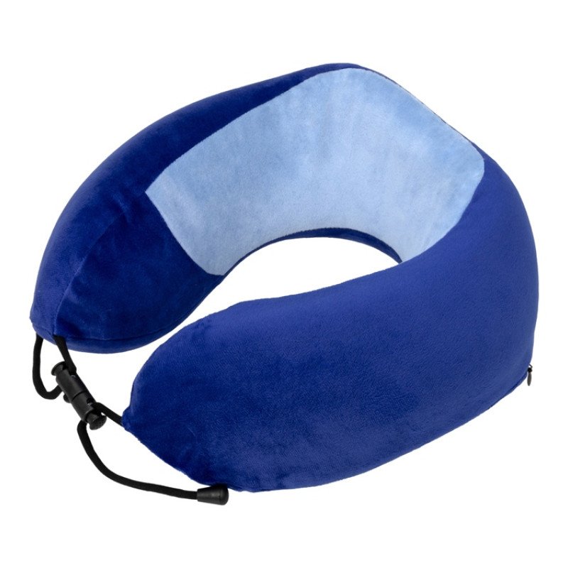 Подушка TORBER, дорожная, с эффектом памяти, синяя, полиэстер+спандекс