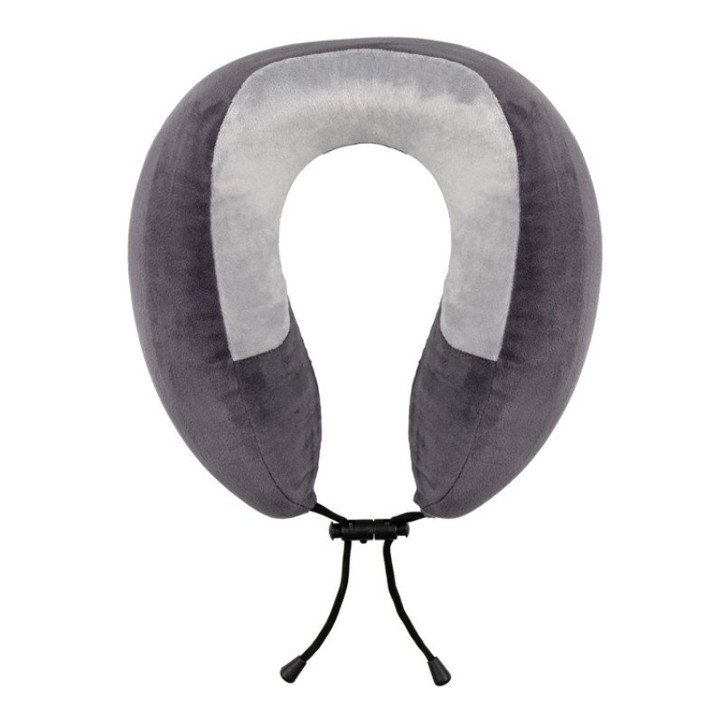 Подушка TORBER, дорожная, с эффектом памяти, тёмно-серая, полиэстер+спандекс