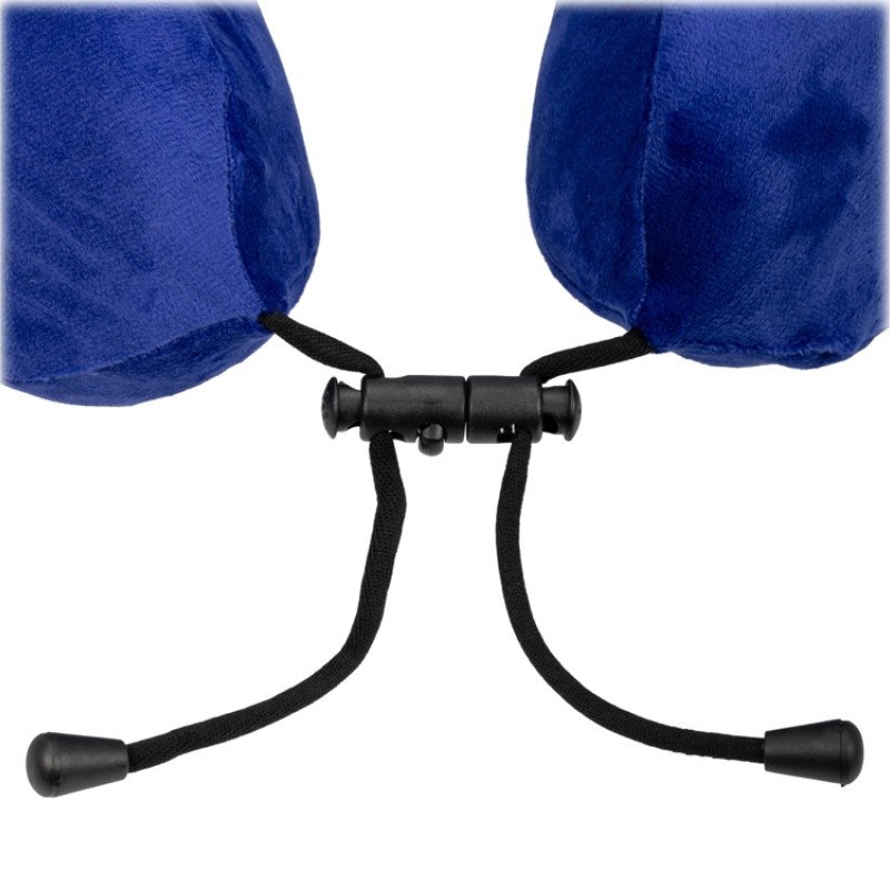 Подушка TORBER, дорожная, с эффектом памяти, синяя, полиэстер+спандекс