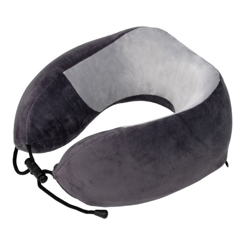 Подушка TORBER, дорожная, с эффектом памяти, тёмно-серая, полиэстер+спандекс