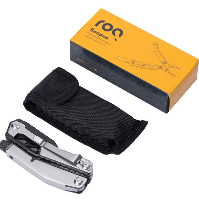 Мультитул-пассатижи Scopus 4-в-1 с двумя битами, черный (Р)