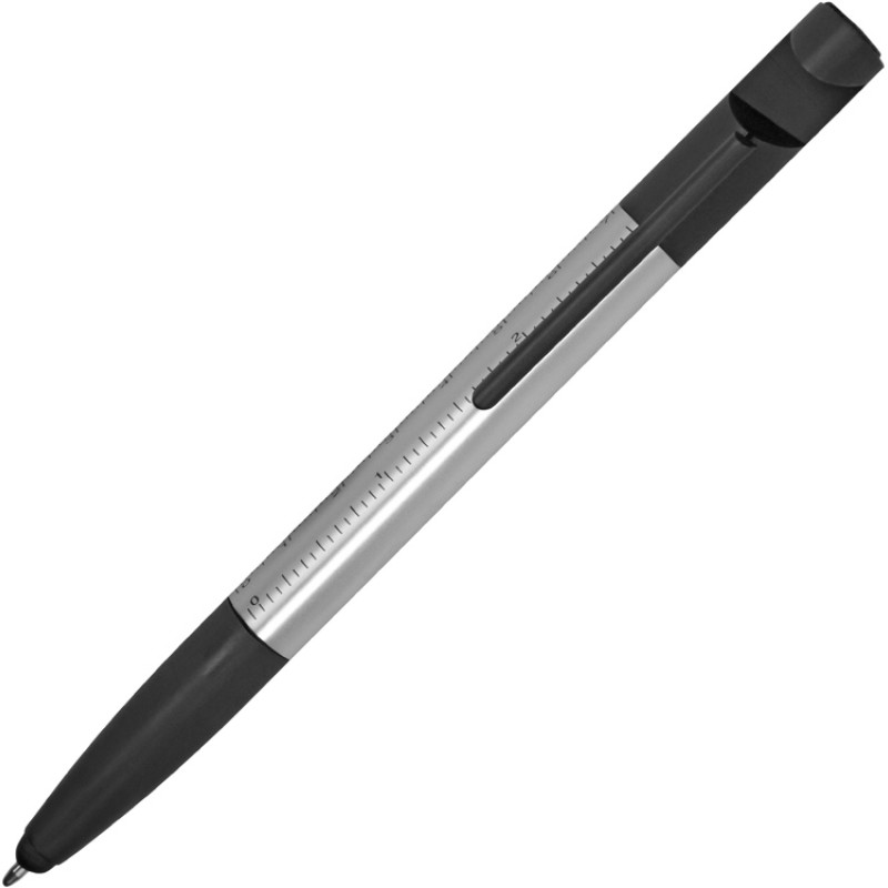 Ручка-стилус пластиковая шариковая многофункциональная (6 функций) «Multy», серебристый