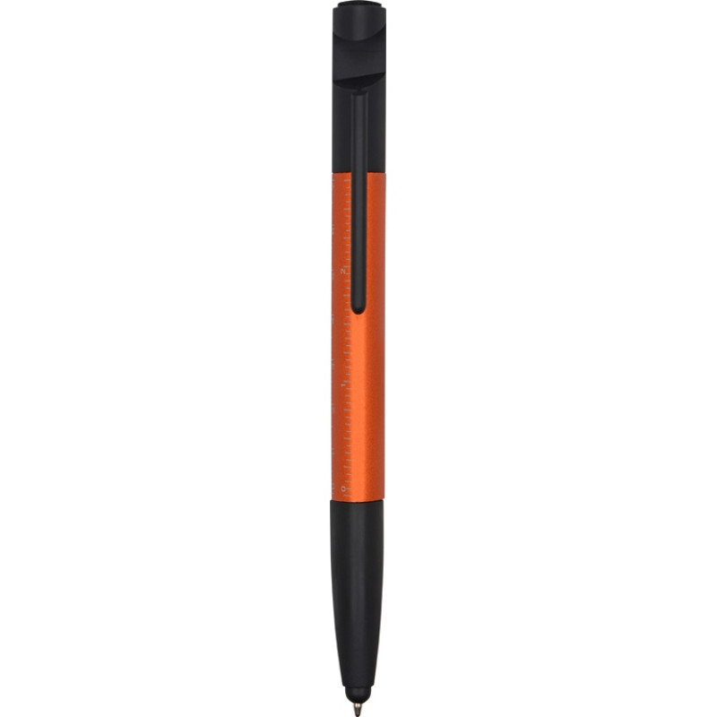 Ручка-стилус металлическая шариковая многофункциональная (6 функций) «Multy», оранжевый