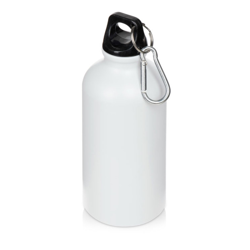 Матовая спортивная бутылка "Hip S" с карабином и объемом 400 мл, белый (P)