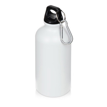 Матовая спортивная бутылка "Hip S" с карабином и объемом 400 мл, белый