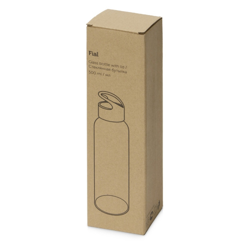 Стеклянная бутылка  "Fial", 500 мл, красный