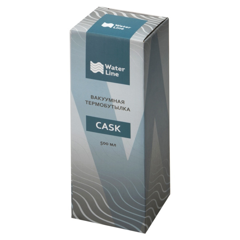 Вакуумная термобутылка "Cask" Waterline, soft touch, 500 мл, синий