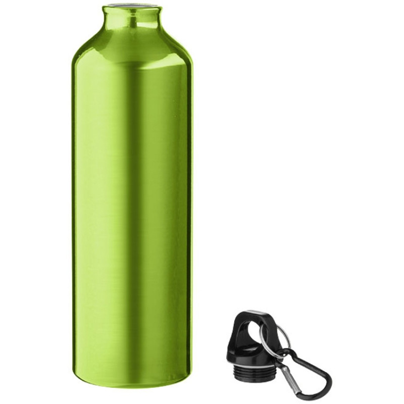 Алюминиевая бутылка для воды Oregon объемом 770 мл с карабином - Лайм