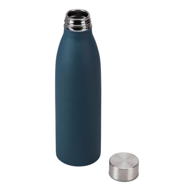 Стальная бутылка "Rely", 650 мл, NEW темно-синий 295C матовый
