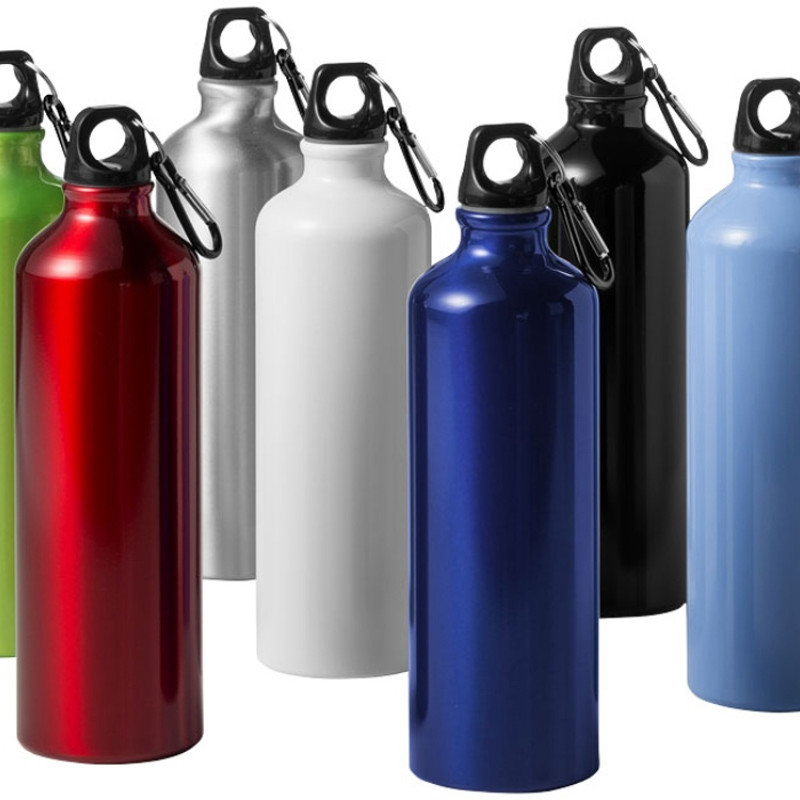 Алюминиевая бутылка для воды Oregon объемом 770 мл с карабином - Лайм