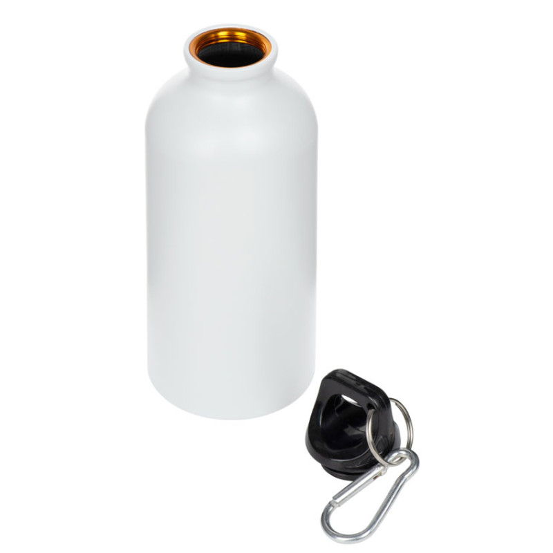 Матовая спортивная бутылка "Hip S" с карабином и объемом 400 мл, белый