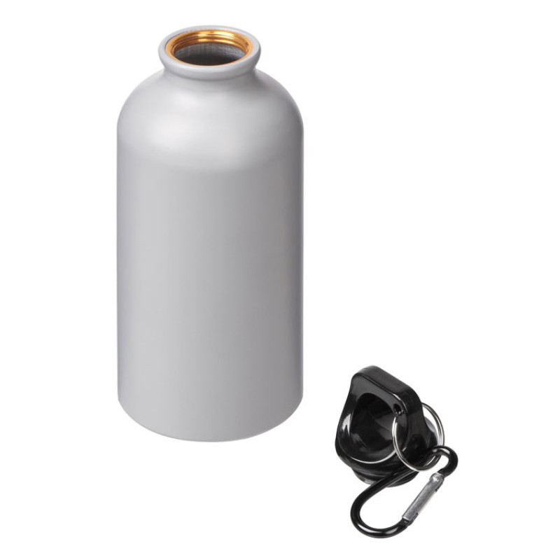 Матовая спортивная бутылка "Hip S" с карабином и объемом 400 мл, серый