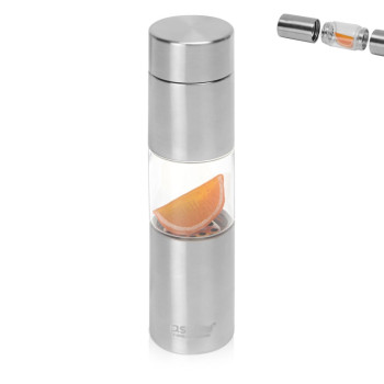 Бутылка для воды FLAVOUR U SEE, 460 мл, серебристый