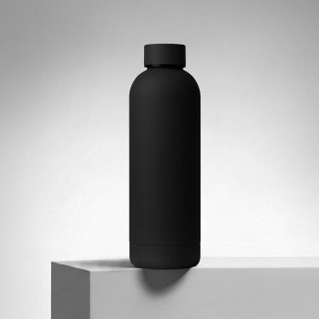 Вакуумная термобутылка "Cask" Waterline, soft touch, 500 мл, черный