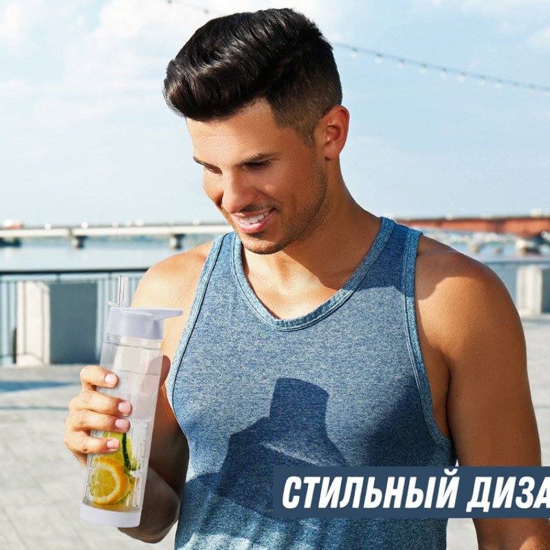 Бутылка "Tuttu Frutti" с отделением для фруктов, белый Бутылка "Tuttu Frutti" с отделением для фруктов, белый