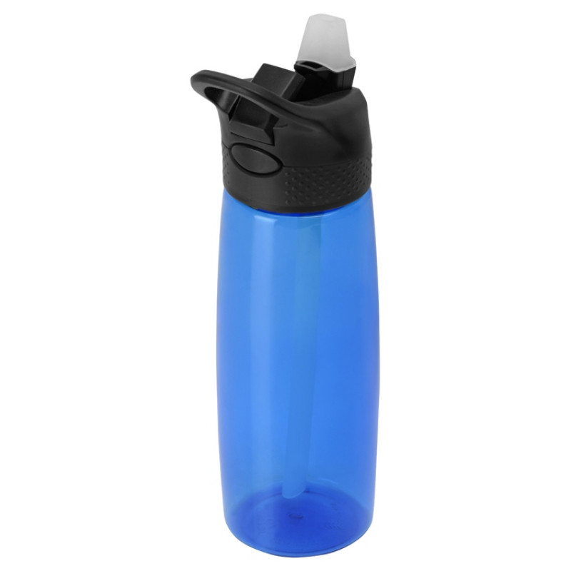 Бутылка c кнопкой "Tank", тритан, 680мл Waterline, синий Бутылка c кнопкой "Tank", тритан, 680мл Waterline, синий