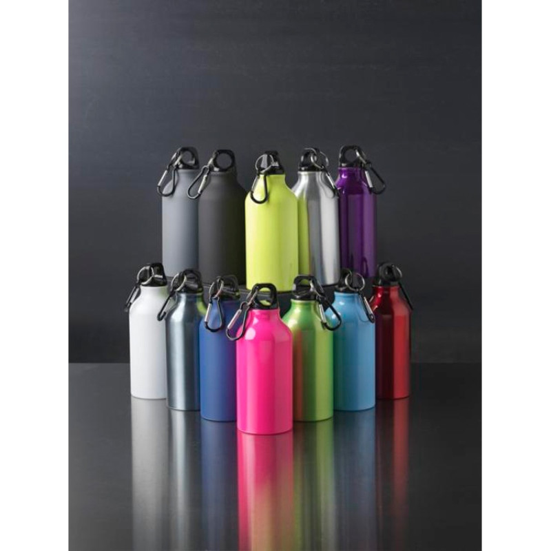 Матовая спортивная бутылка Oregon с карабином и объемом 400 мл, белый