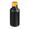Матовая спортивная бутылка "Hip S Bamboo" с карабином и объемом 400 мл, черный