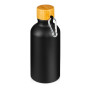 Матовая спортивная бутылка "Hip S Bamboo" с карабином и объемом 400 мл, черный