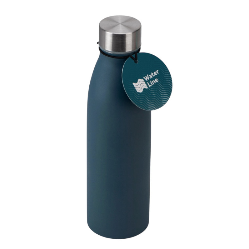 Стальная бутылка "Rely", 650 мл, NEW темно-синий 295C матовый