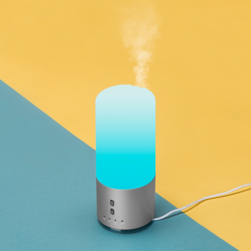 Увлажнитель воздуха с подсветкой "Breathe", белый/серебристый