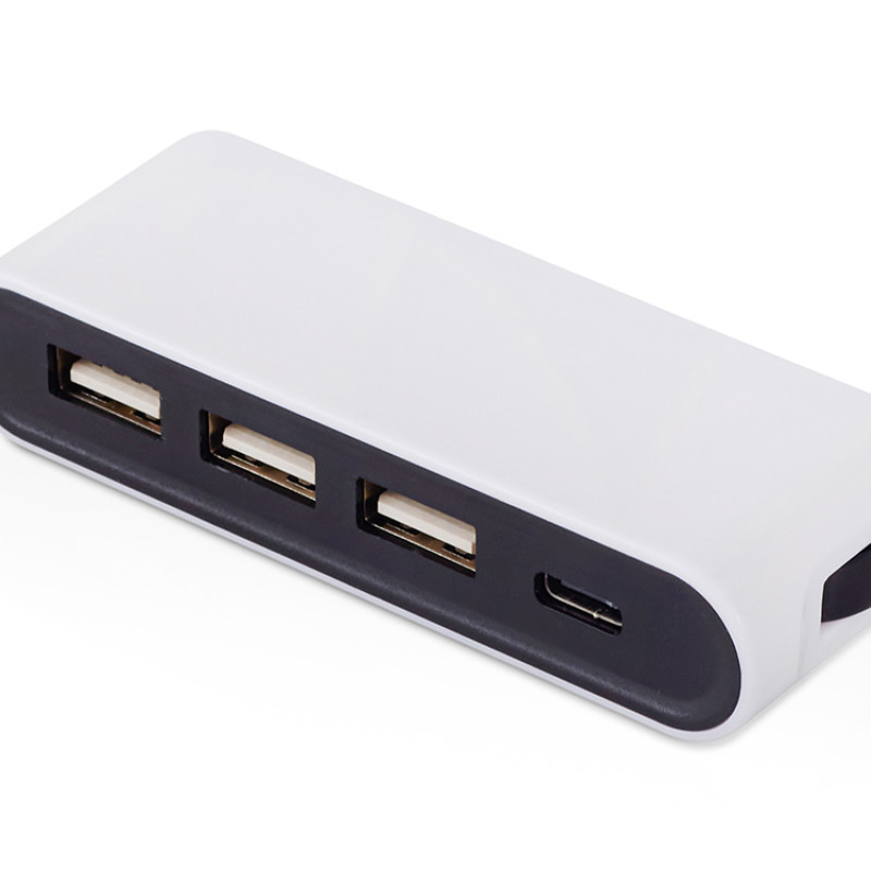 USB-хаб «Hubix» с коннектором 2-в-1 USB-C и USB-A, 2.0, белый