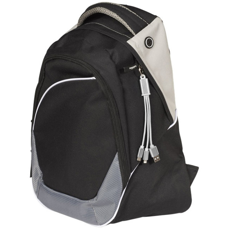 Кабель для зарядки Metal «3-в-1» с брелоком, серый