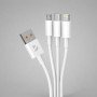 Дата-кабель 3 в 1: micro USB, USB-C, Ligthning, 1.2м, белый, Deppa