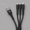 Дата-кабель Armor 3 в 1: micro USB, USB-C, Ligthning, 1.2м, черный, Deppa
