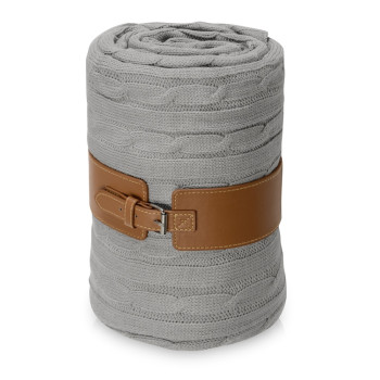 Плед акриловый Braid NEW, светло-серый