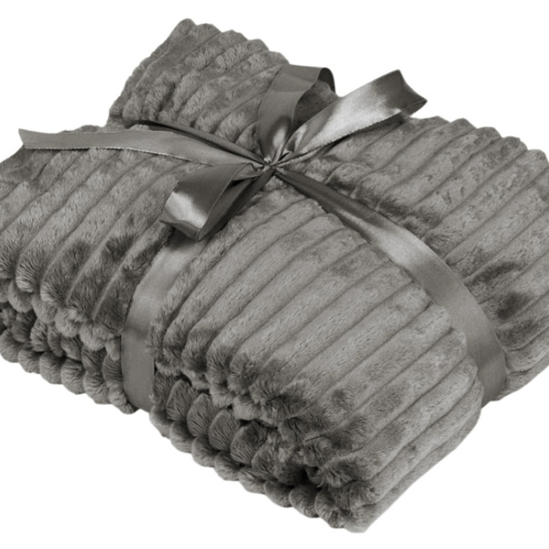 Плед Wave флисовый, серый