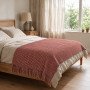 Акриловый плед Harp 130x180 см, белый/бордо