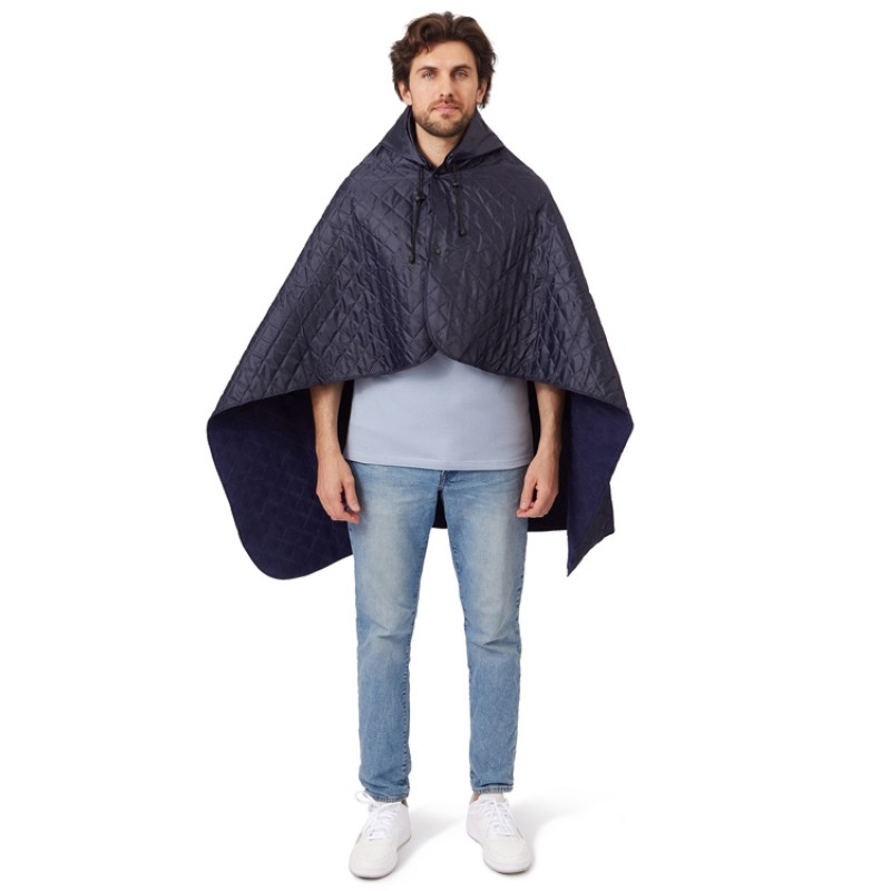 Пончо Cappy с капюшоном на липучке в мешке, темно-синий