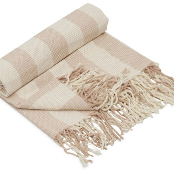 Плед Reglet, 130x150 см ( с учетом бахромы) 100% хлопок, бежевый