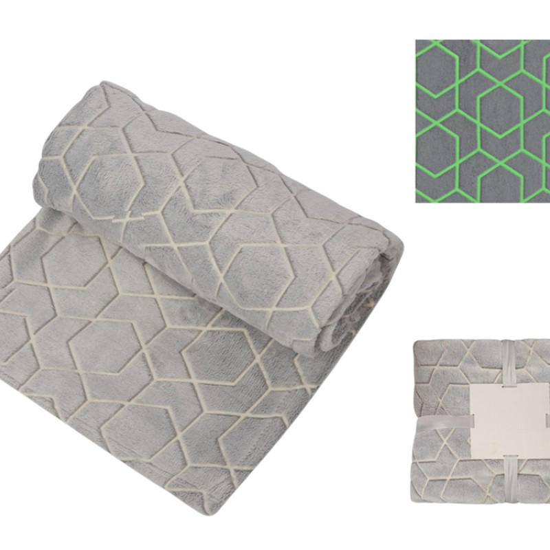 Светящийся в темноте плед Lattice серый