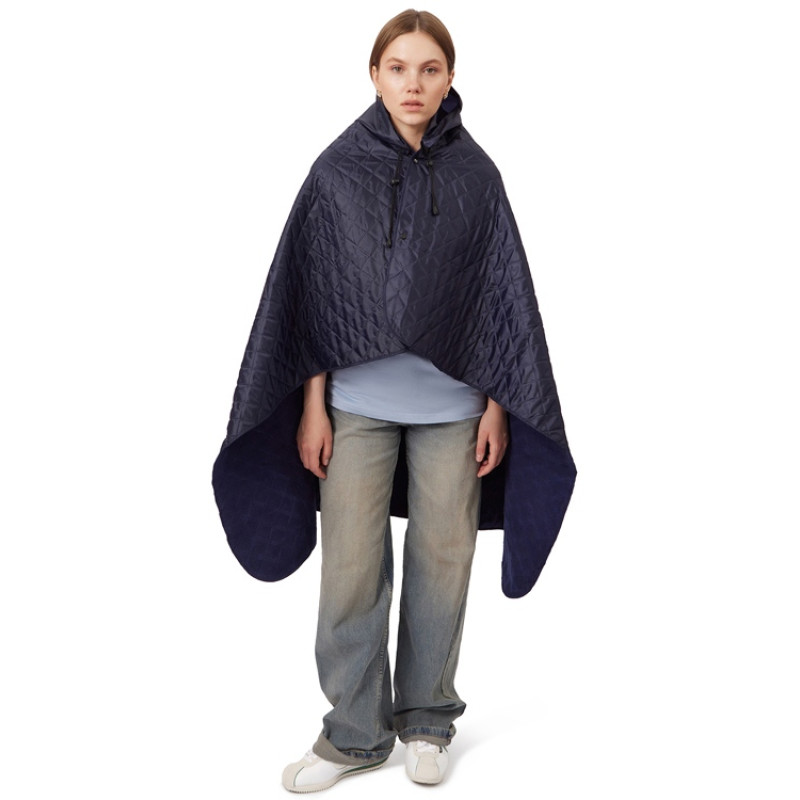 Пончо Cappy с капюшоном на липучке в мешке, темно-синий