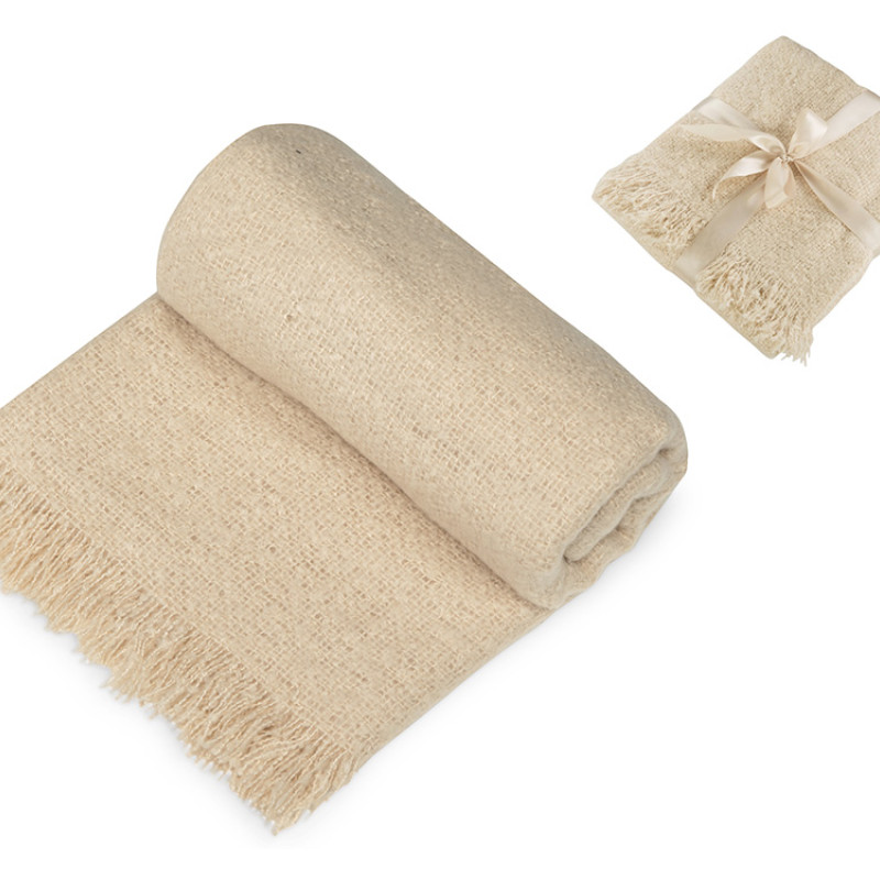 Плед акриловый Mohair, бежевый